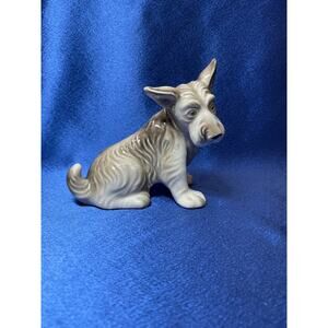 Vintage Porcelain Grey Scottish Terrier Dog Figurine